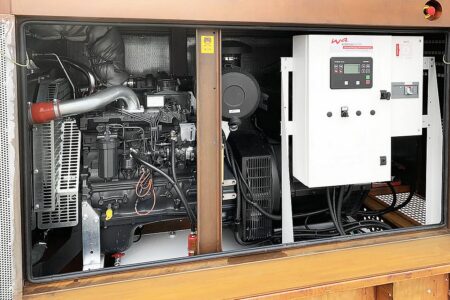 Netzersatzanlage mit ComAP AMF 25 Notstromsteuerung in CORTEN Stahl