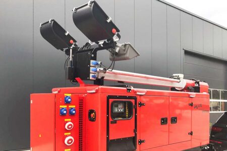 60 kVA Flutlichtaggregat Steckdosen IT-TN-Netz schallgedämmt
