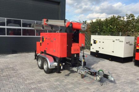 Flutlichtaggregat der Serie 93 bis 9,30m Frontalansicht