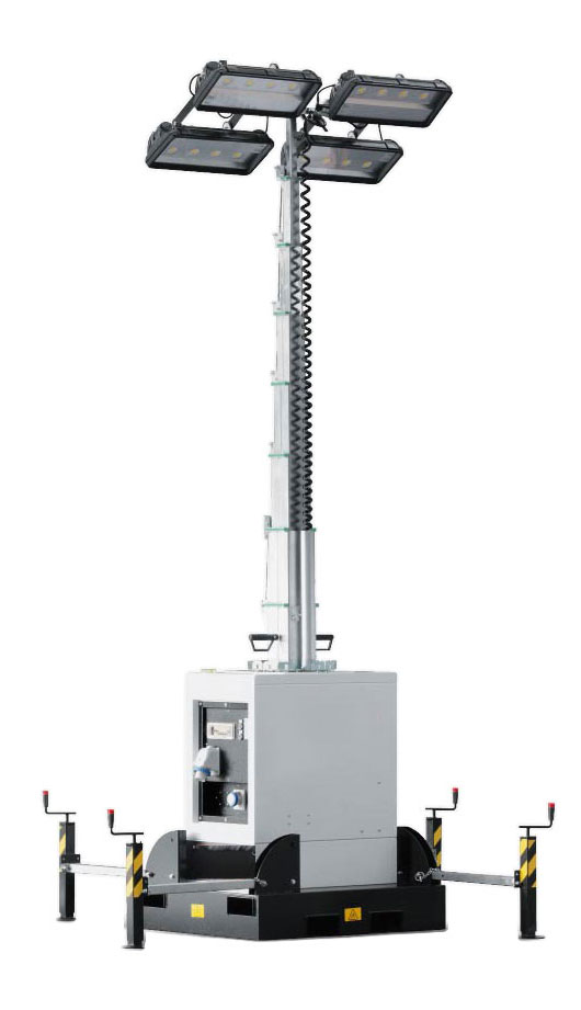 flutlichtanlage-Serie-90 Lichtmastaggregat der Serie 90 Mast ausgefahren