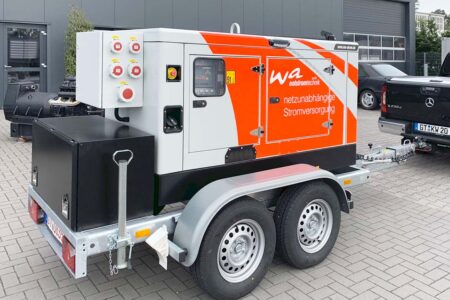 Yanmar Stromaggregat wettergeschützt und schallgedämmt und mobil mit Trailer
