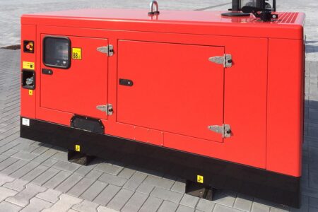 schallgedämmte Yanmar Netzersatzanlage im Schallschutzcontainer, trailerbar.