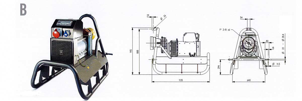 zapfwellen-grundrahmen-b Zeichnungen zu Zapfwellen B bis 135 kVA